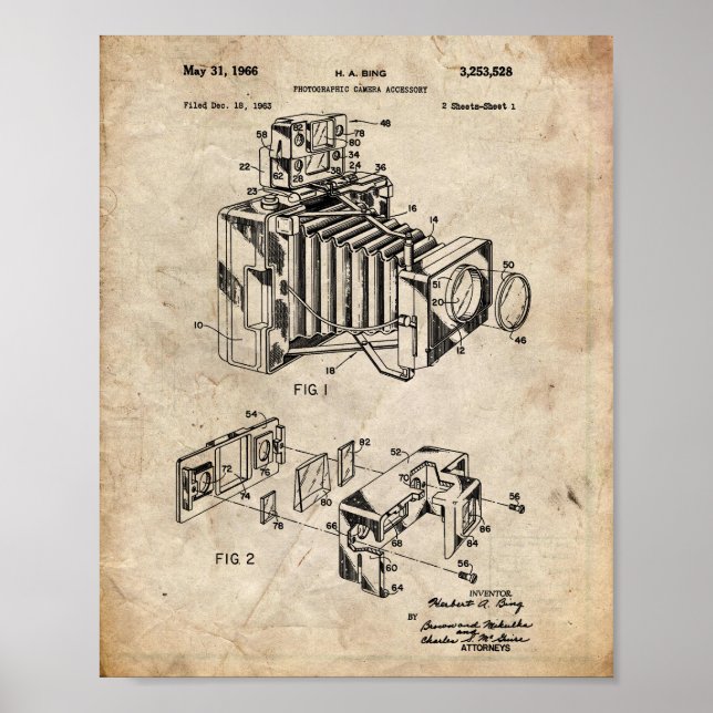 Vintage Camera Patent Poster (Front)