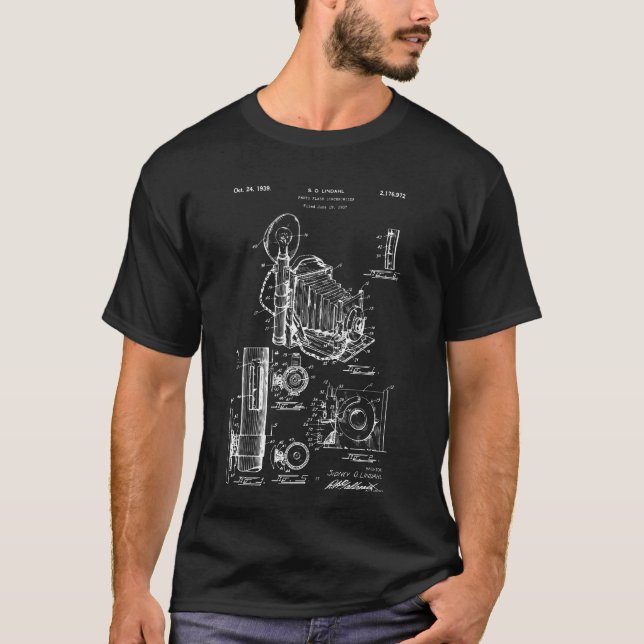 Vintage Camera Patent T-Shirt (Front)
