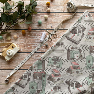 Vintage Camera Pattern Cotton Fabric