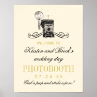 Vintage Camera Photo Booth Gold Wedding