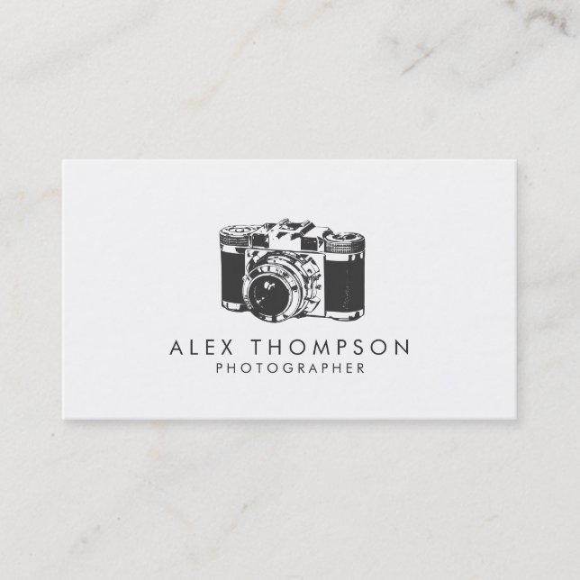 Vintage Camera Photographer Business Cards (Front)