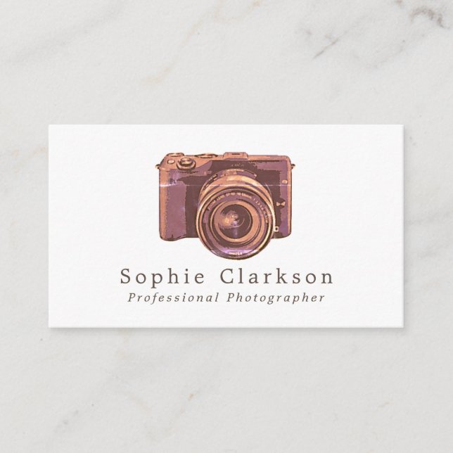 Vintage Camera, Photographer, Photography Business Card (Front)