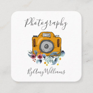 Vintage Camera Photographer Square Business Card