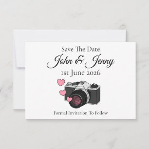 Vintage Camera Photographer Wedding Save The Date