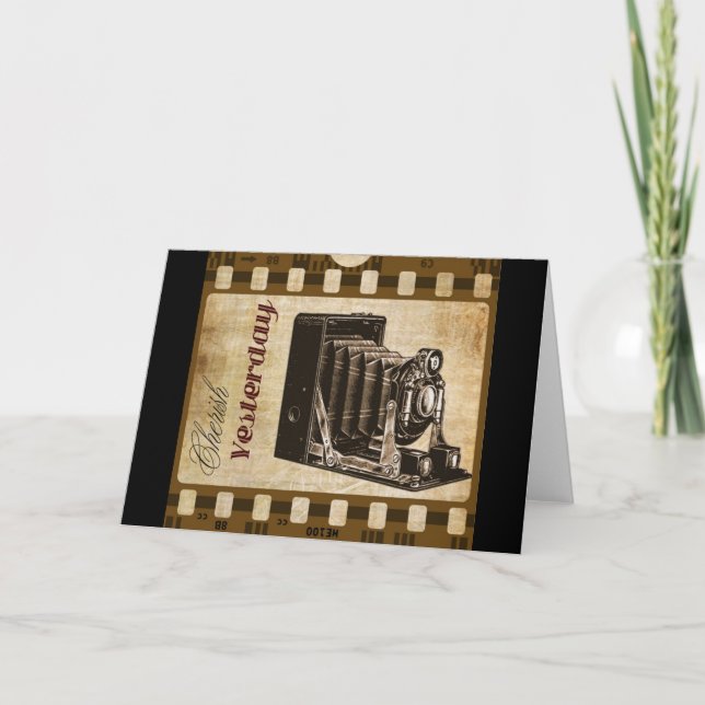 Vintage camera photography film nostalgia card (Front)