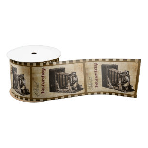 Vintage camera photography film satin ribbon