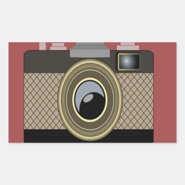 Vintage camera rectangular sticker (Front)