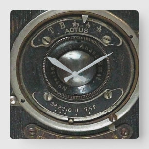 Vintage Camera Square Wall Clock