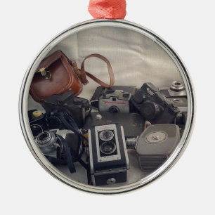 Vintage Camera Still Life Metal Ornament