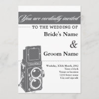 Vintage Camera Wedding Invitation