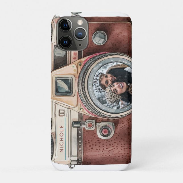 Vintage Camera with Photo Case-Mate iPhone Case (Back)