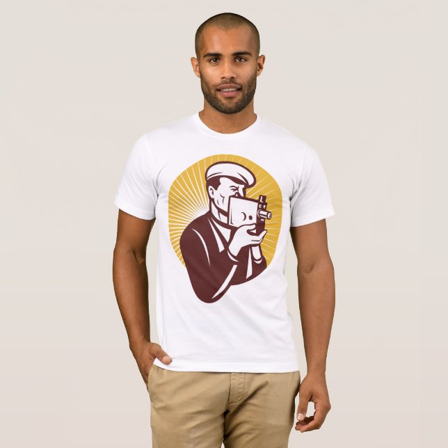 Vintage Cameraman Mens T-Shirt (Front Full)