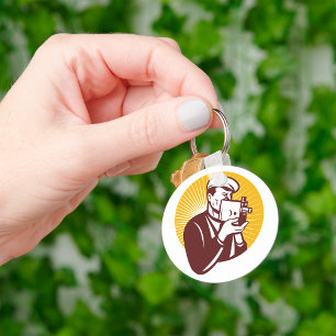 Vintage Cameraman Retro Photographer Key Ring