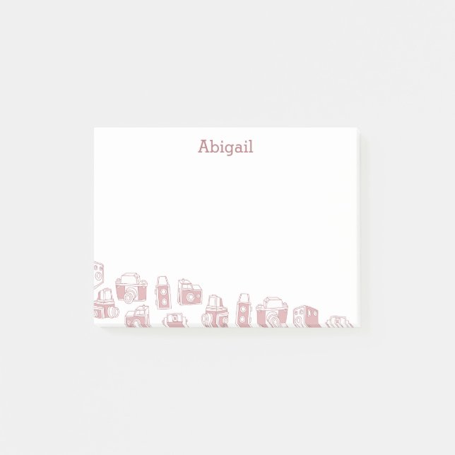 Vintage Cameras Personalised Post-it Notes (Front)