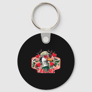 Vintage Camo Call Me Duck Hunting Valentines Funny Key Ring