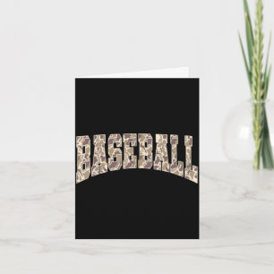 Vintage camo game day baseball season funny team card