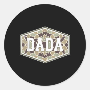 Vintage Camouflage Dada Fatherhood Camo Family Classic Round Sticker