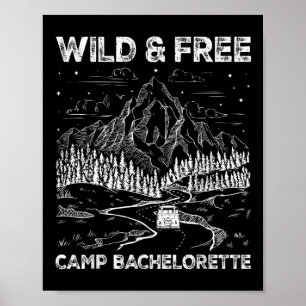 Vintage Camp Bachelorette Party Matching Wild Retr Poster