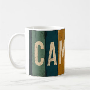 Vintage Camp Life Typography Coffee Mug