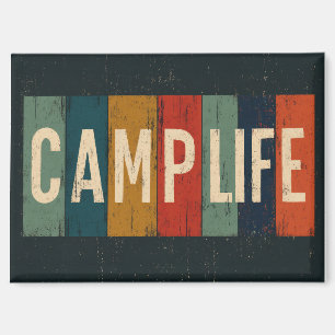 Vintage Camp Life Typography Magnet