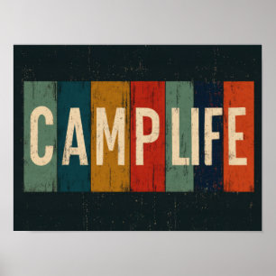 Vintage Camp Life Typography Poster