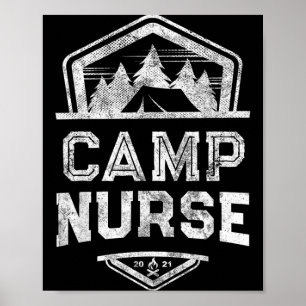 Vintage CAMP NURSE Camping Trip Campground Staff Poster