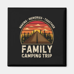 Vintage Camper Camp Family Camping Trip 2025 Match Magnet