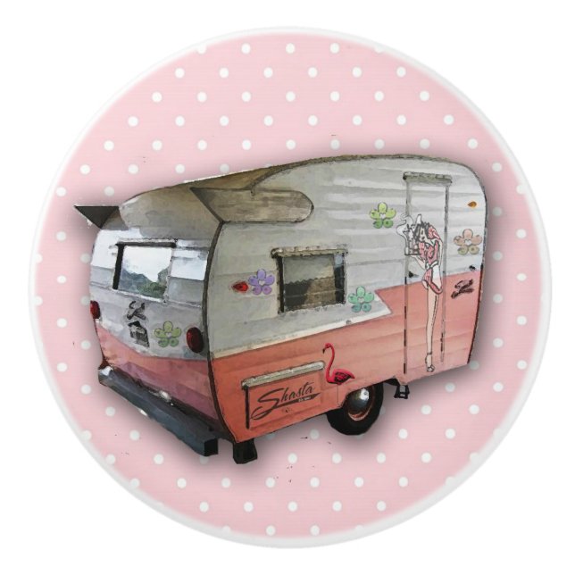 Vintage Camper drawer knob (Front)