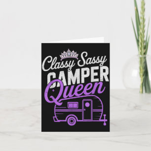 Vintage Camper Queen Sassy RV Vibes Camping Card
