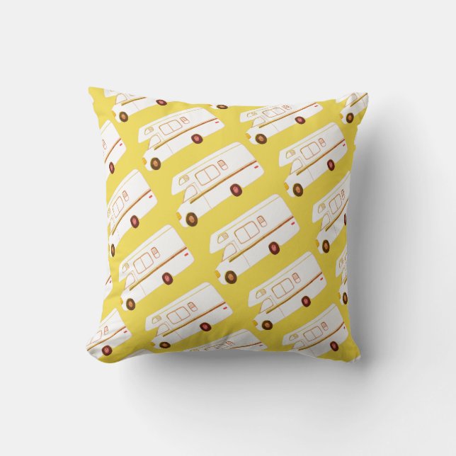 Vintage Camper RV Yellow Cushion (Front)