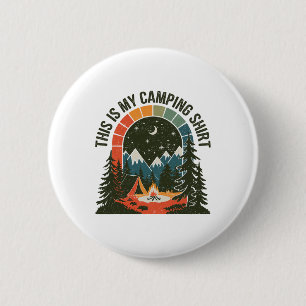 Vintage Camper This Is My Camping Hiking Clothes W 6 Cm Round Badge