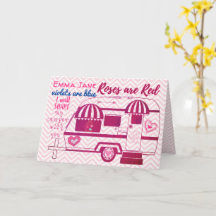 Vintage Camper Trailer Happy Valentine's Day Card