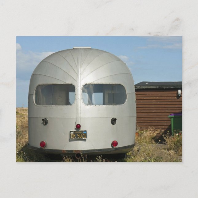 Vintage Camper Trailer Postcard (Front)
