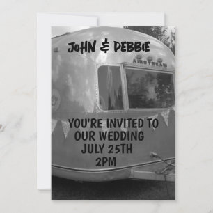 VINTAGE CAMPER TRAILER WEDDING Invitations