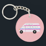 Vintage Campervan RV Van Motorhome  Cute Vanlife Key Ring<br><div class="desc">Check out this awesome RV campervan keychain.  Check out my shop for more RVs,  campers and lots more! Plus many colours too!
 
 Don't forget you can also customise it with your own text! Or let me know if you'd like me to make you a customised drawing?</div>