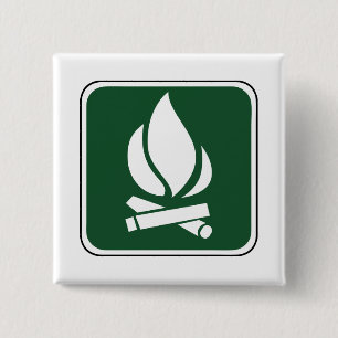 Vintage Campfire Sign 15 Cm Square Badge