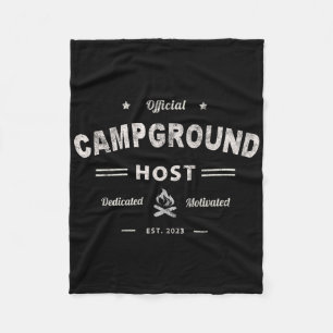 Vintage Campground Host Squad Summer Camp Staff Ca Fleece Blanket