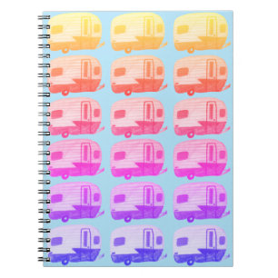Vintage  Camping Camper RV Trailer Colorful Notebook