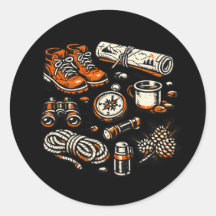 Vintage Camping Essentials Sticker | Retro Outdoor