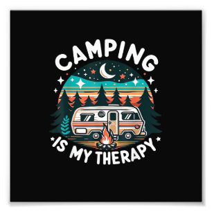 Vintage Camping Is My Therapy Family Adventure Out Photo Print