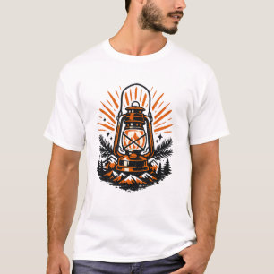 Vintage Camping Lantern T-Shirt Retro Outdoor Ad