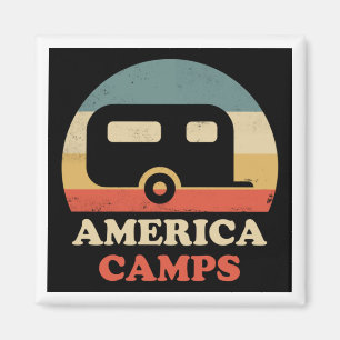 Vintage Camping Magnet