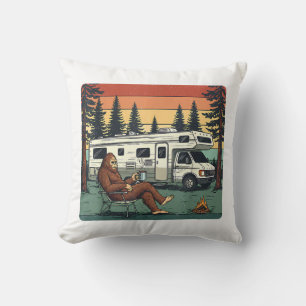 Vintage Camping Motorhome RV Bigfoot Adventure Cushion
