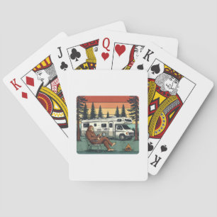 Vintage Camping Motorhome RV Bigfoot Adventure Playing Cards