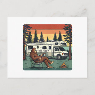 Vintage Camping Motorhome RV Bigfoot Adventure Postcard