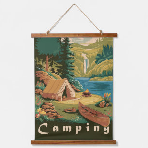Vintage Camping Poster Outdoors Adventure Nature Hanging Tapestry
