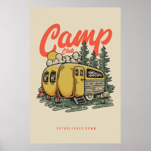 vintage camping poster woods