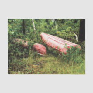 Vintage Camping Red Canoe Decoupage Tissue Paper