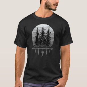 Vintage Camping Trip Dream Catcher Pine Trees Teep T-Shirt