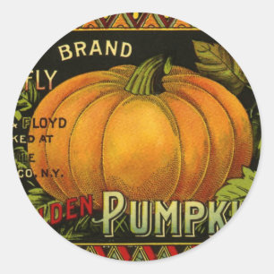 Vintage Can Label Art, Butterfly Pumpkin Vegetable